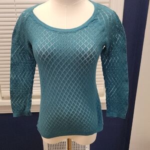 LOFT Teal Textured Women's Sweater